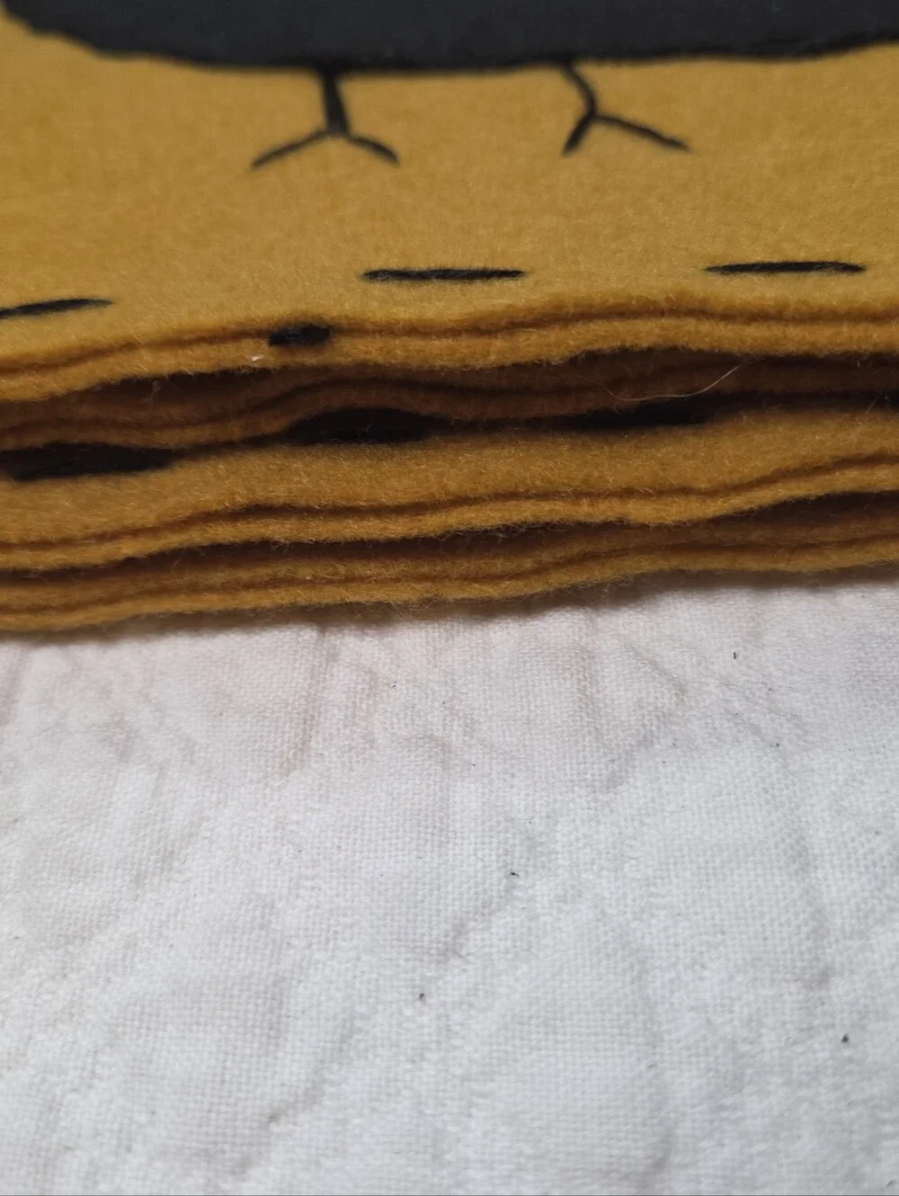 Folk Art Chickens Placemats Set of 4 Felt Handmade Burnt Orange 18x12 Fall Autum